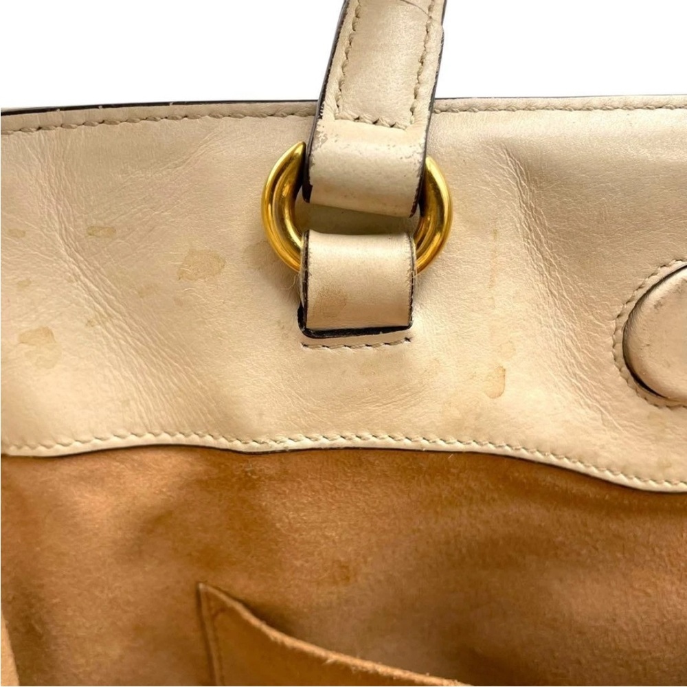 Gucci Cream Satchel with Gold Accents - Picture 14 of 16